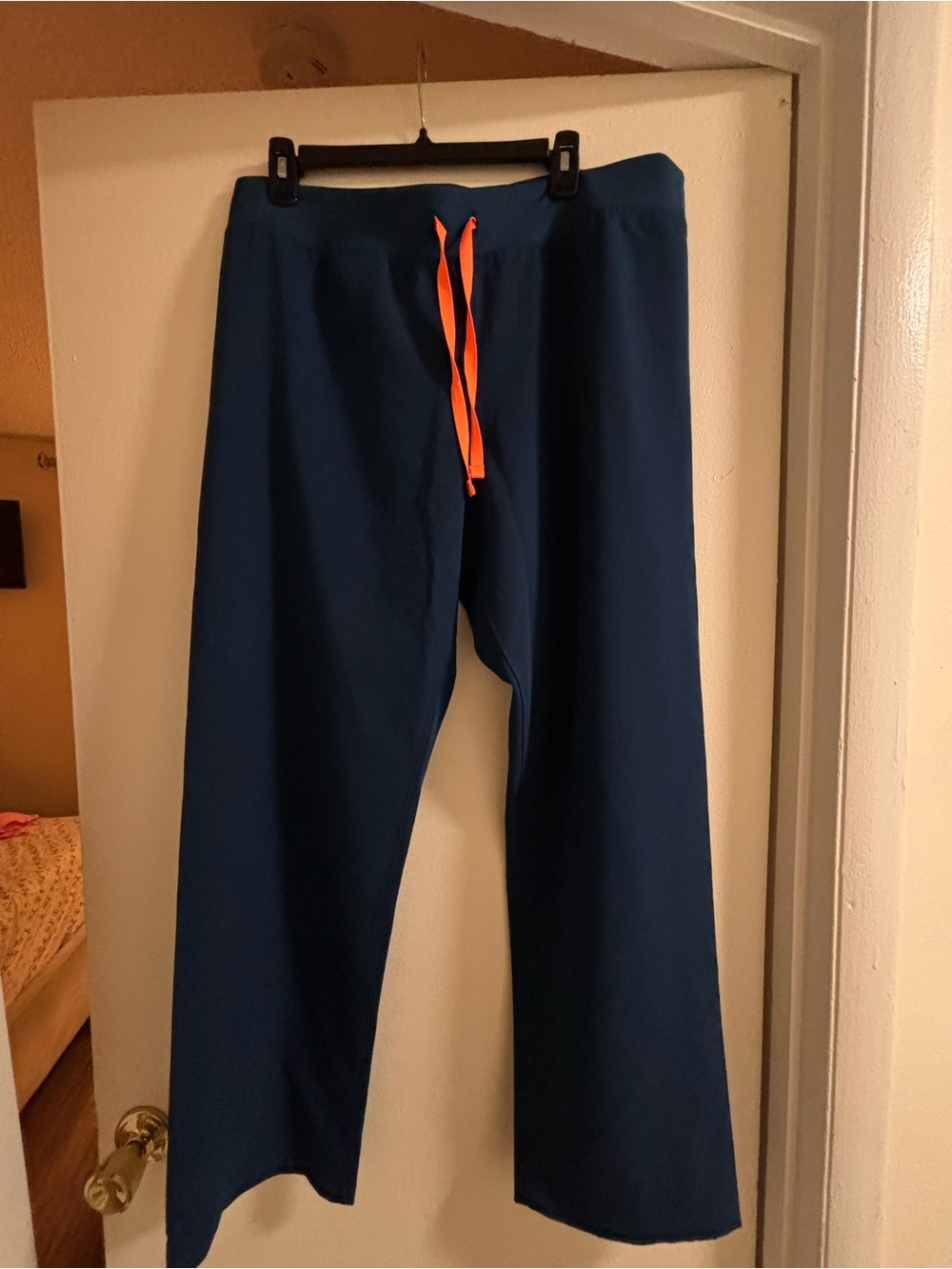 Figs carribean blue with Bright Orange Drawstring